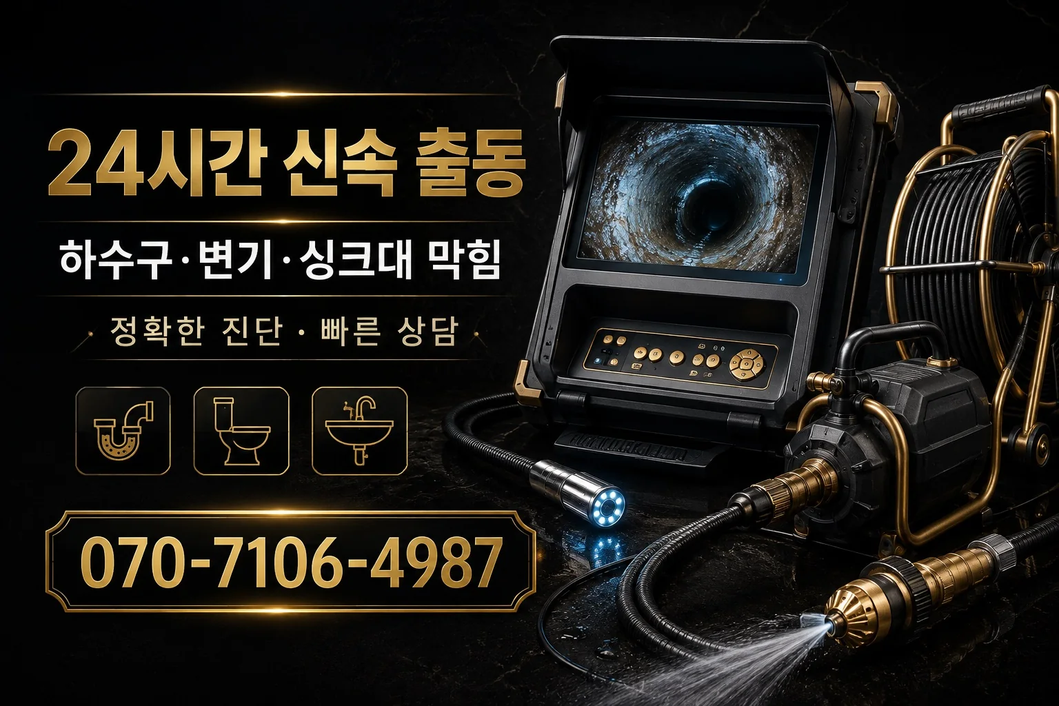 한마루배관 블랙 골드 배관내시경 장비 서비스 안내